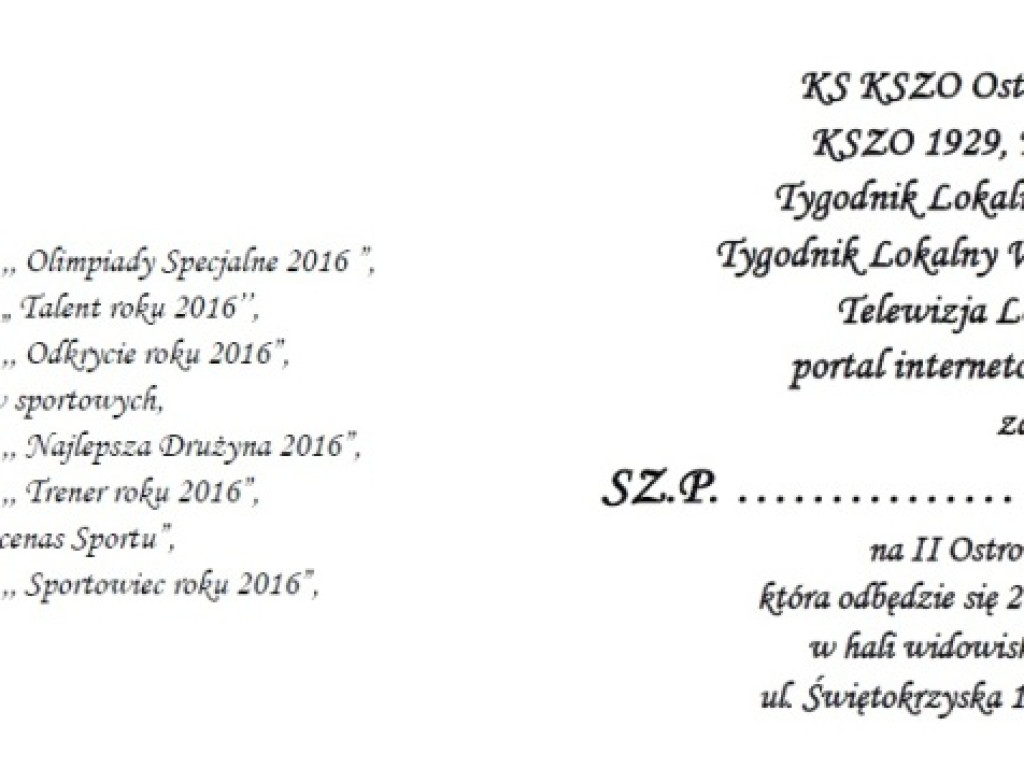 Kto Sportowcem, a kto Trenerem 2016 roku? Przekonamy się już w sobotę na II Ostrowieckiej Gali Sportu
