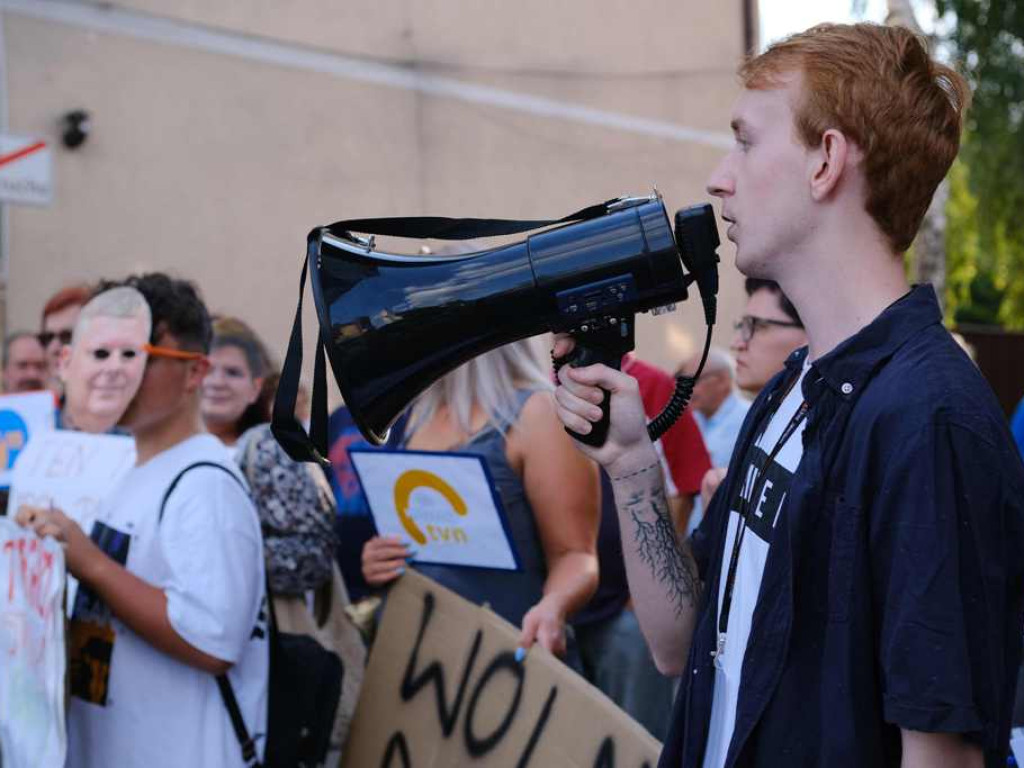 Protest w obronie TVN