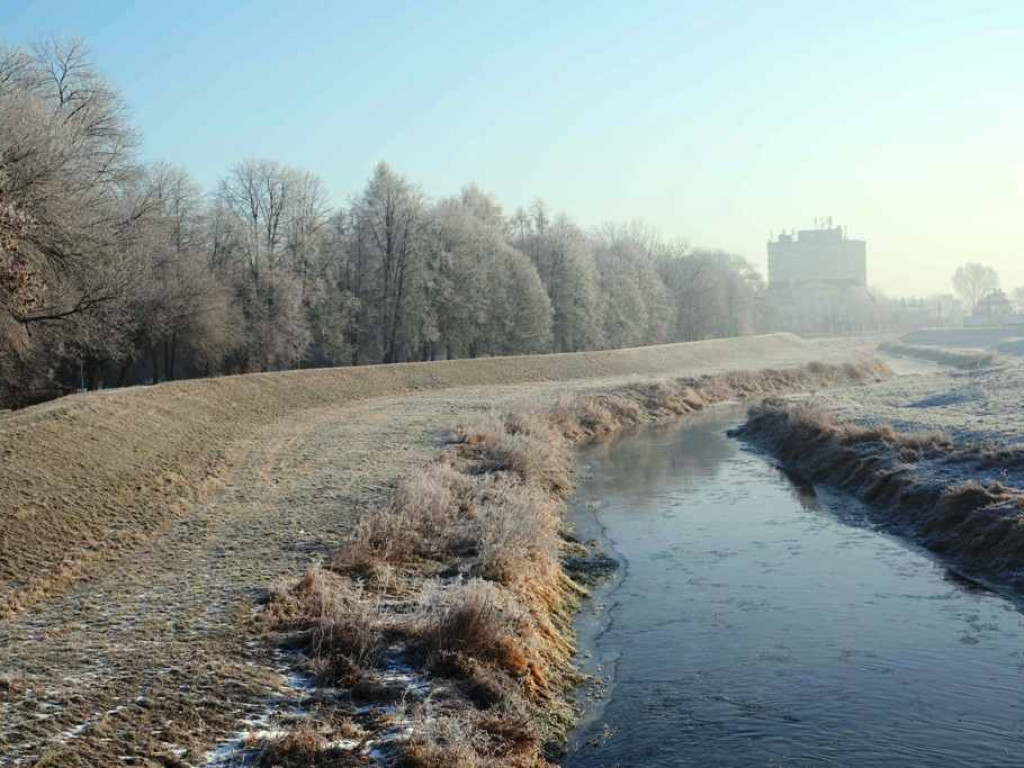 Zimowo w Parku Miejskim im. Marszałka Józefa Piłsudskiego w Ostrowcu Świętokrzyskim