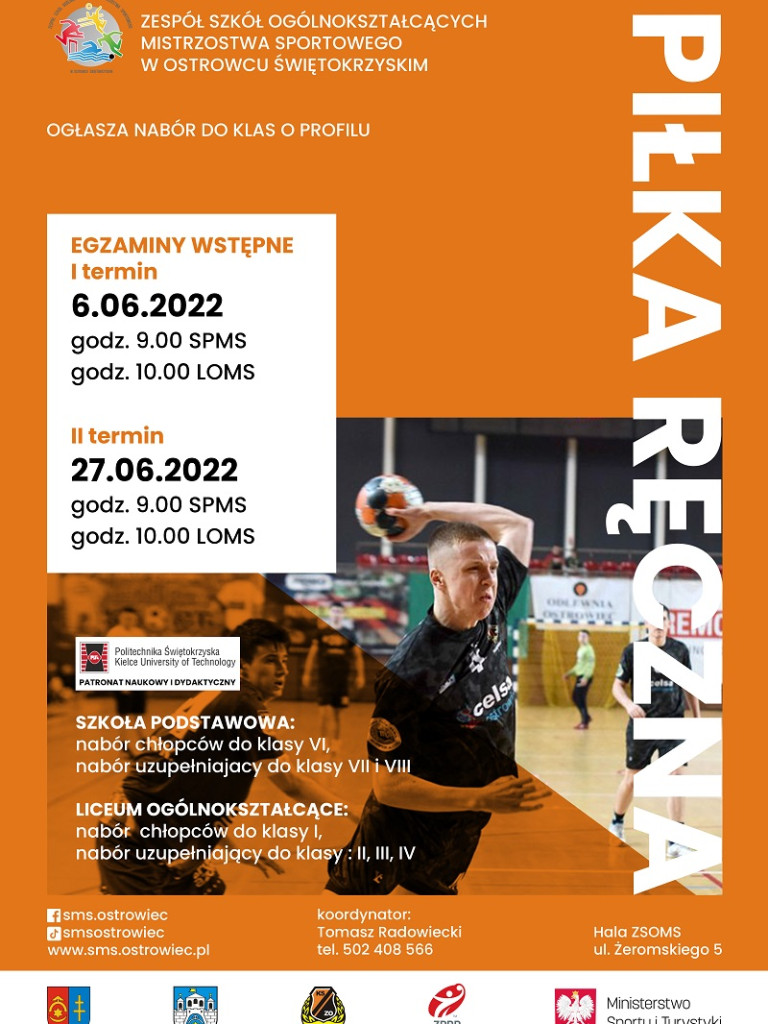 Zostań uczniem Szkoły Mistrzostwa Sportowego w Ostrowcu Świętokrzyskim! Trenerzy zapraszają na egzaminy!