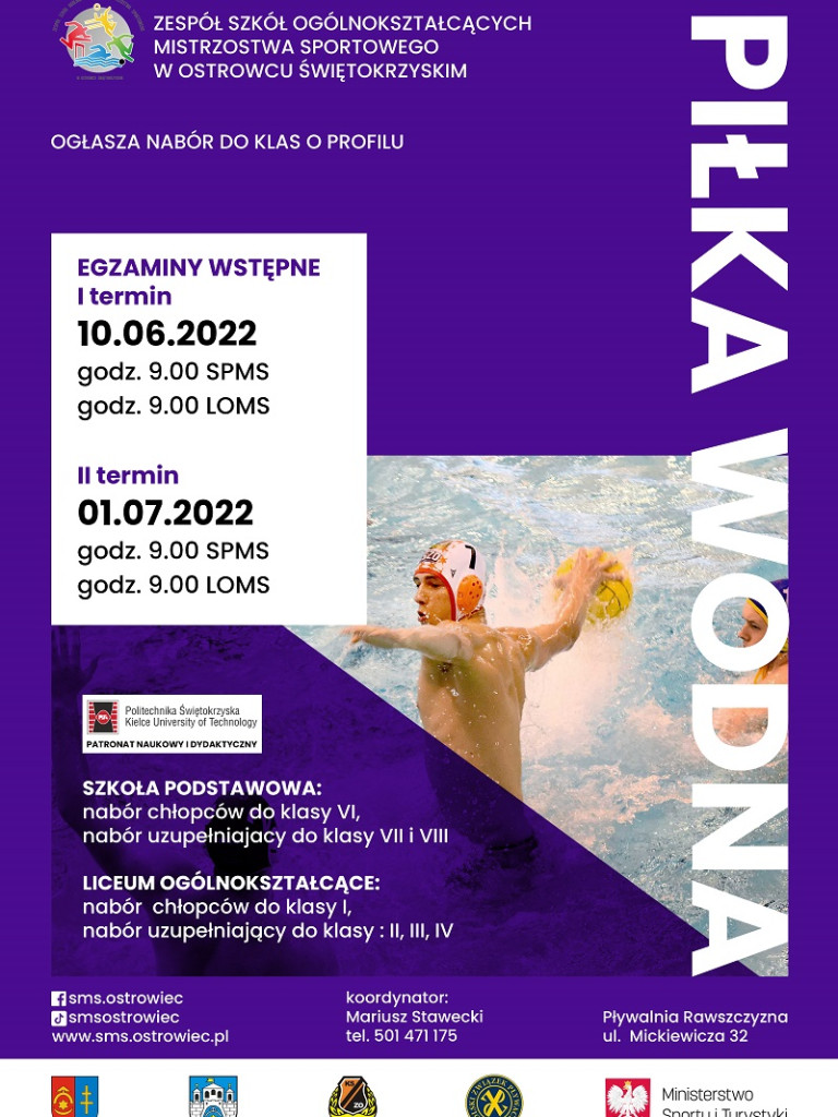 Zostań uczniem Szkoły Mistrzostwa Sportowego w Ostrowcu Świętokrzyskim! Trenerzy zapraszają na egzaminy!