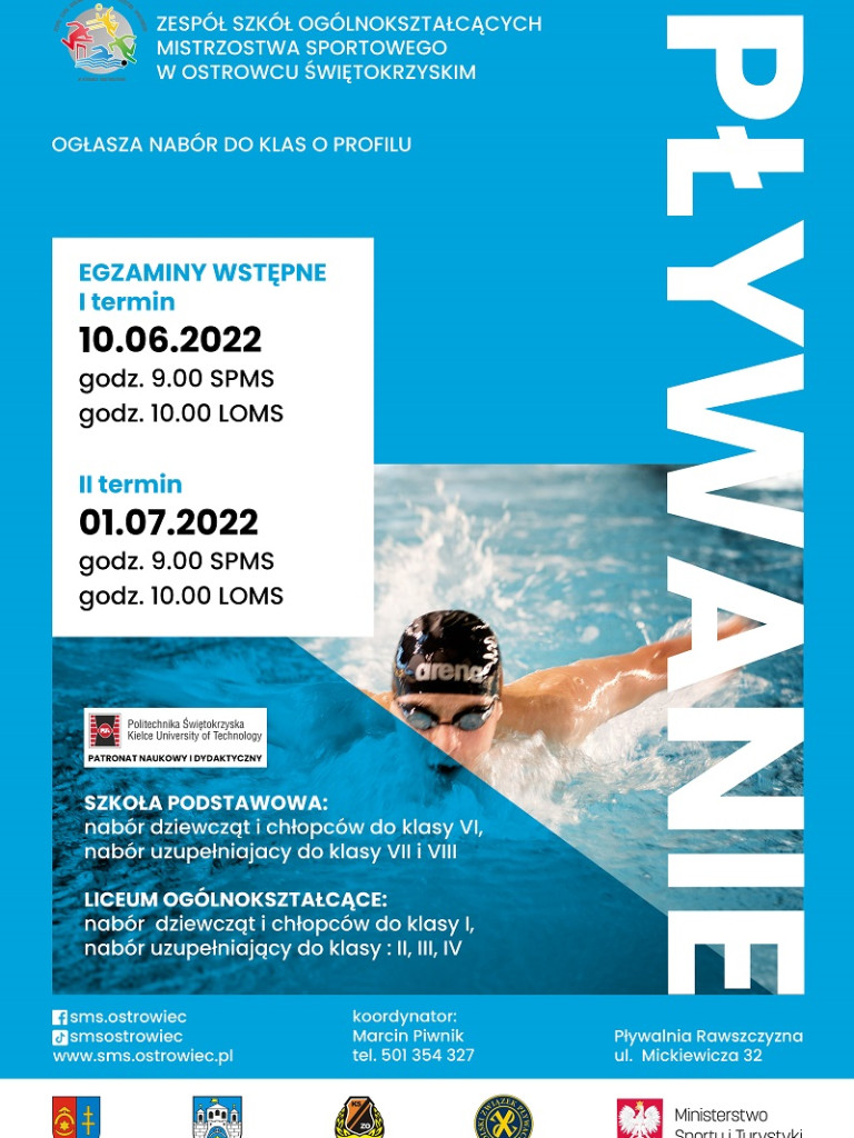 Zostań uczniem Szkoły Mistrzostwa Sportowego w Ostrowcu Świętokrzyskim! Trenerzy zapraszają na egzaminy!