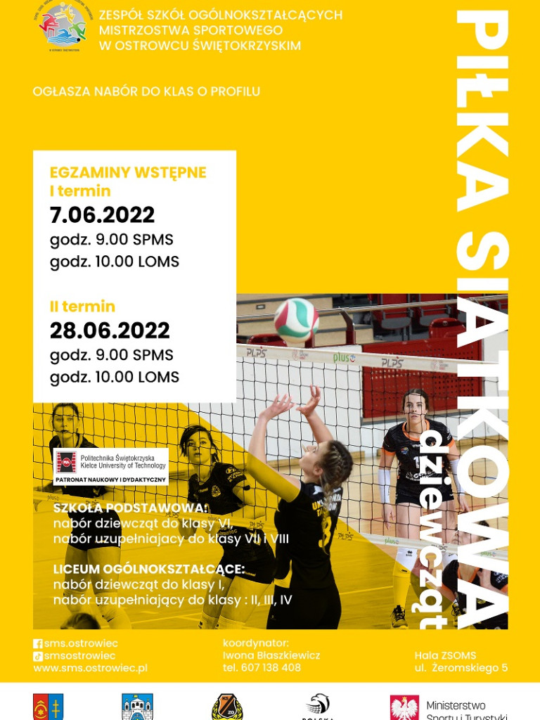 Zostań uczniem Szkoły Mistrzostwa Sportowego w Ostrowcu Świętokrzyskim! Trenerzy zapraszają na egzaminy!