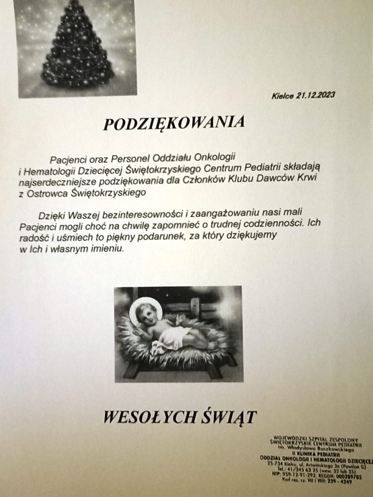 Hutnicy - dawcy krwi z świątecznymi prezentami na onkologii dziecięcej (zdjęcia)
