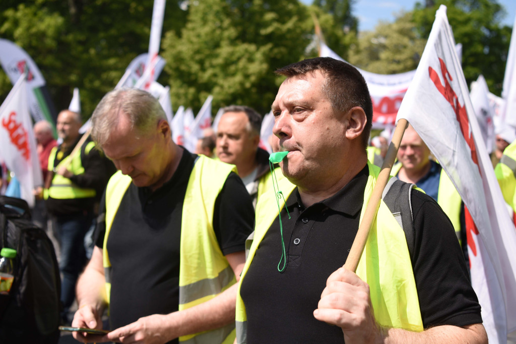 Protest hutników w Warszawie