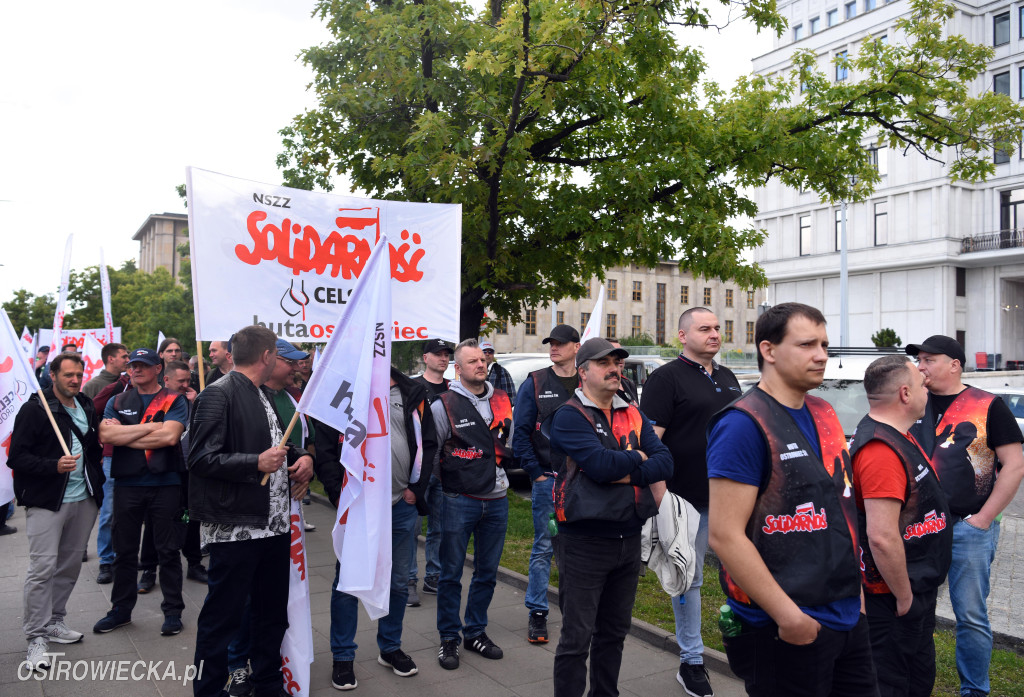 Protest hutników w Warszawie