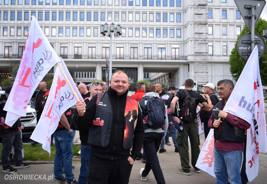 Protest hutników w Warszawie