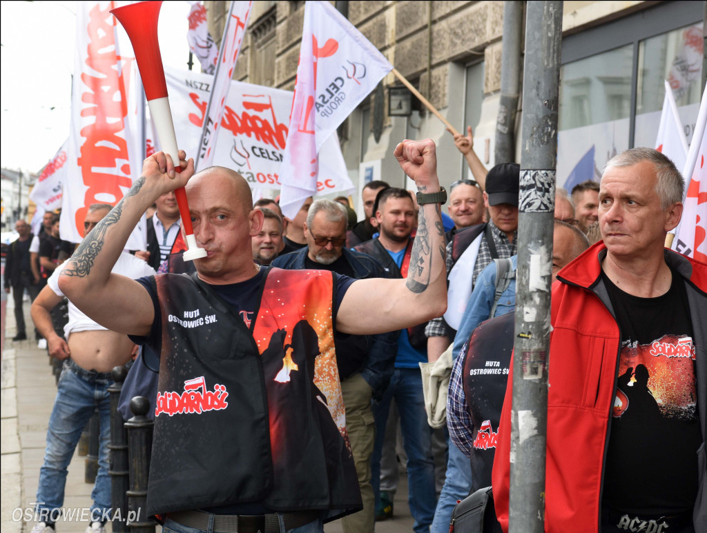 Protest hutników w Warszawie