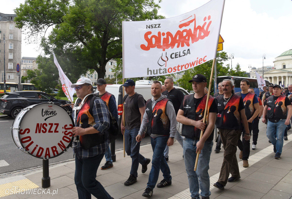 Protest hutników w Warszawie