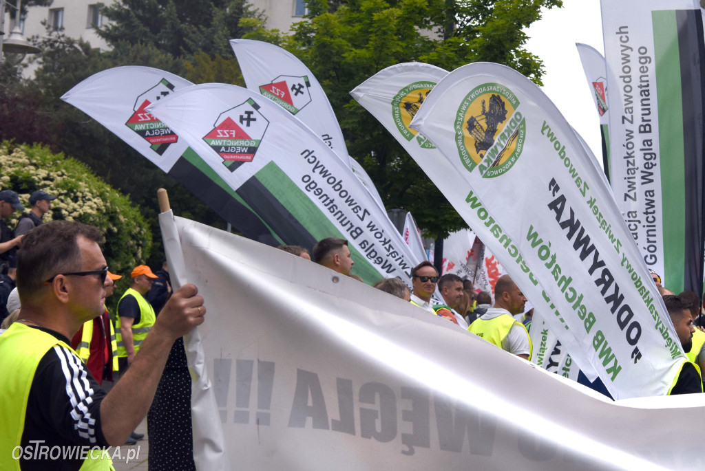 Protest hutników w Warszawie
