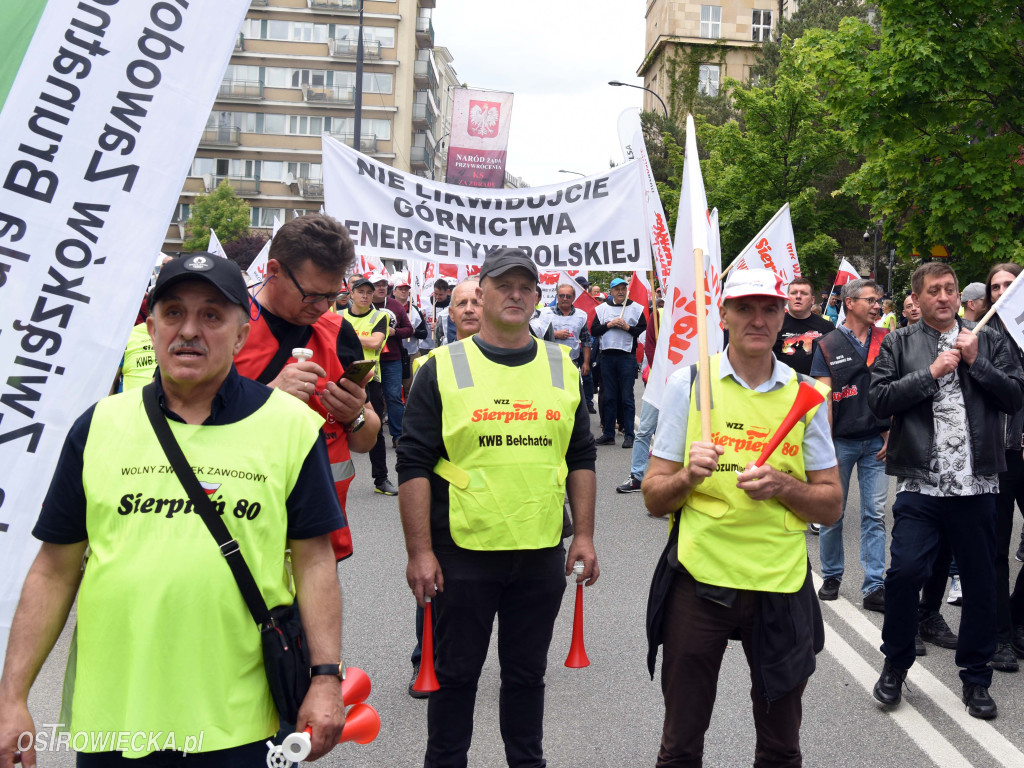 Protest hutników w Warszawie