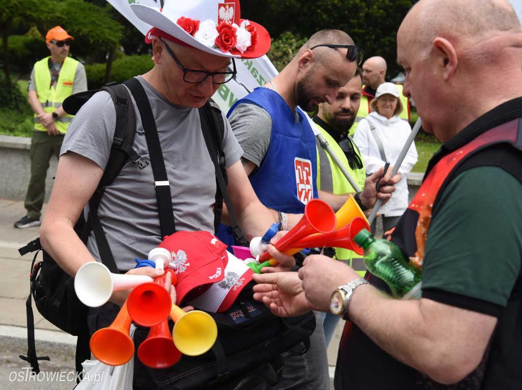 Protest hutników w Warszawie
