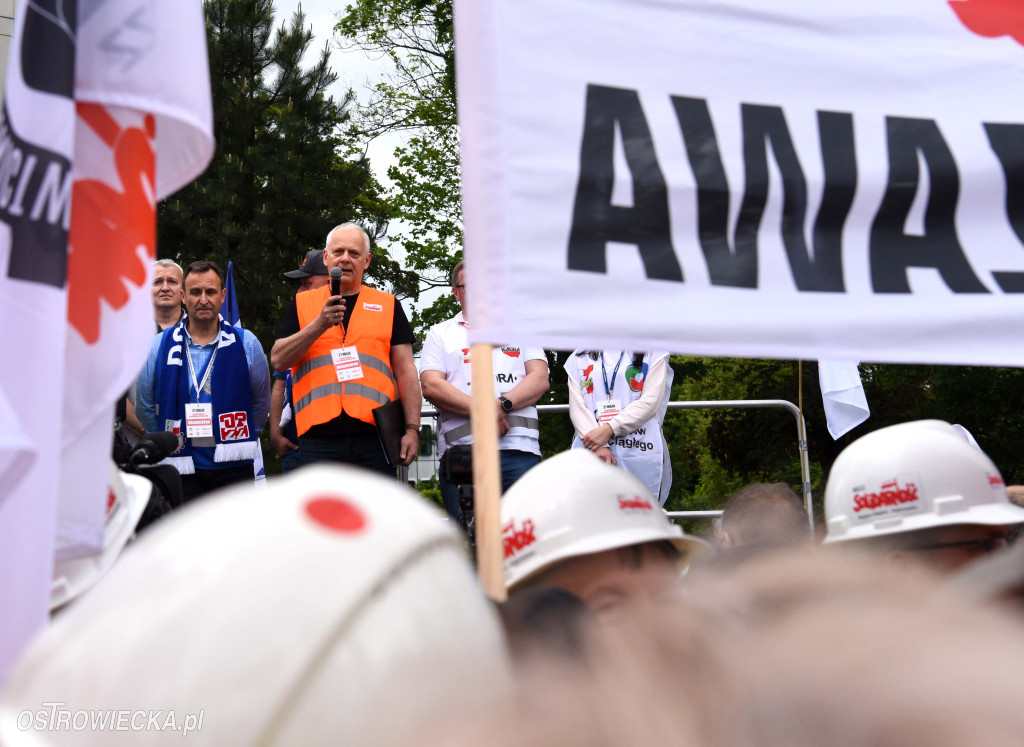Protest hutników w Warszawie