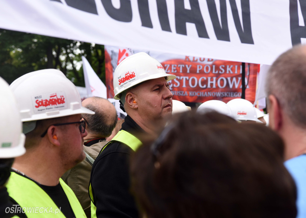 Protest hutników w Warszawie