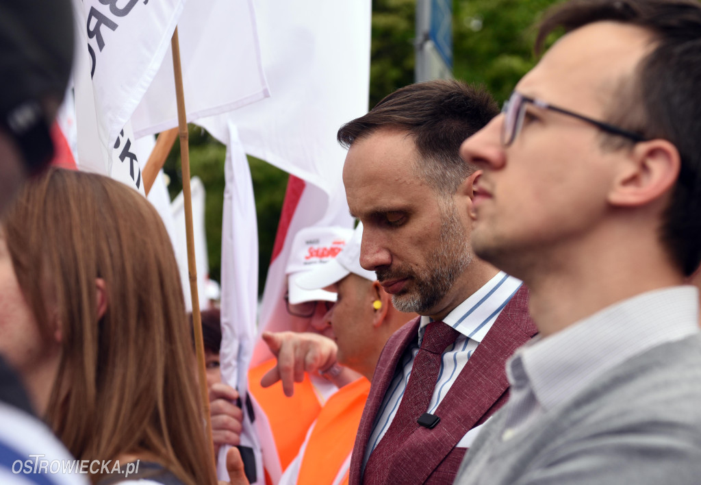 Protest hutników w Warszawie