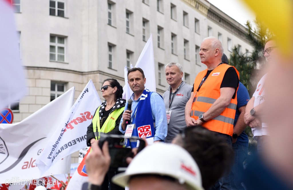 Protest hutników w Warszawie
