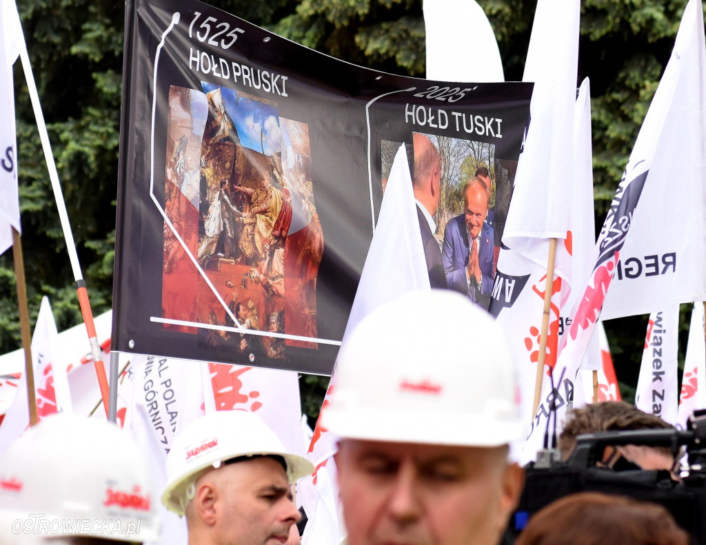Protest hutników w Warszawie