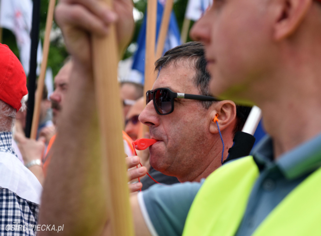Protest hutników w Warszawie