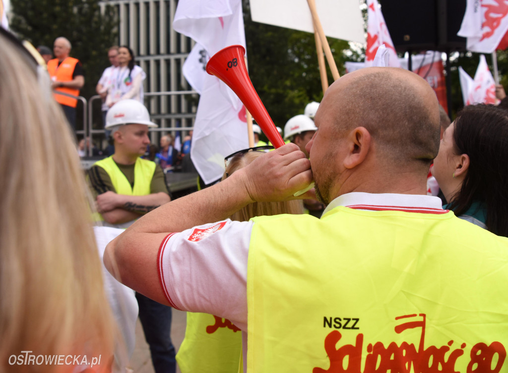 Protest hutników w Warszawie