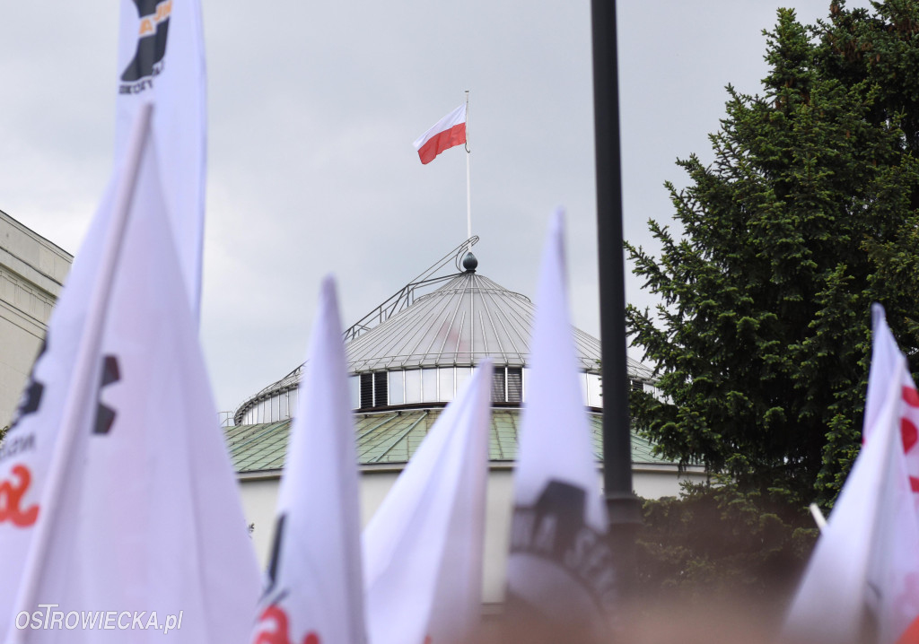 Protest hutników w Warszawie