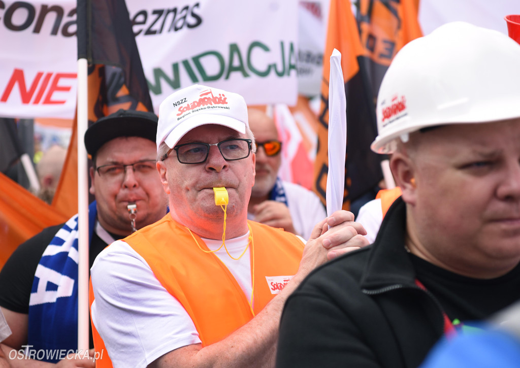 Protest hutników w Warszawie