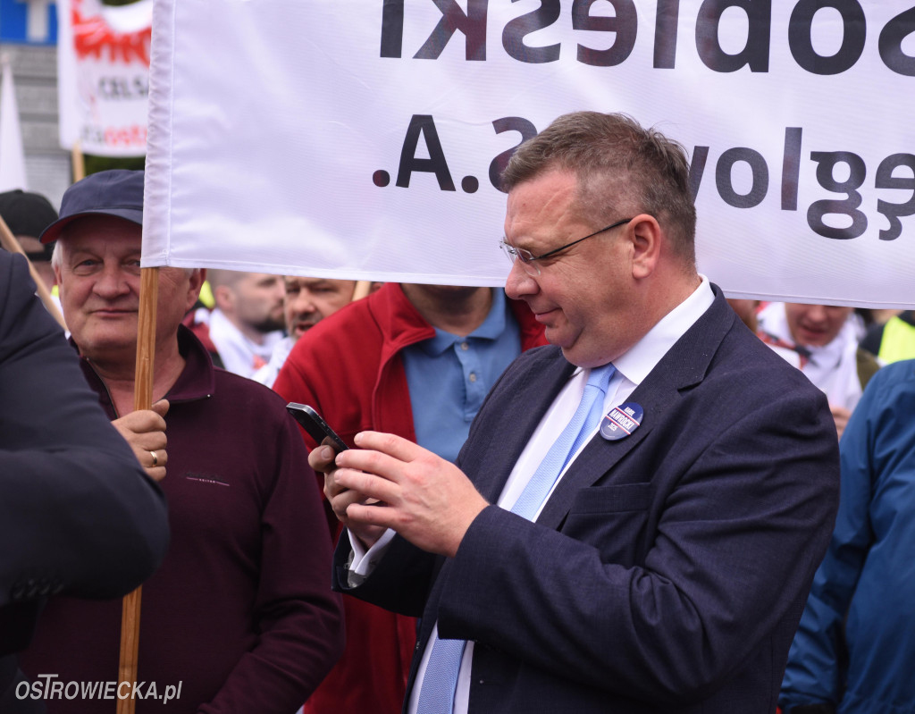 Protest hutników w Warszawie