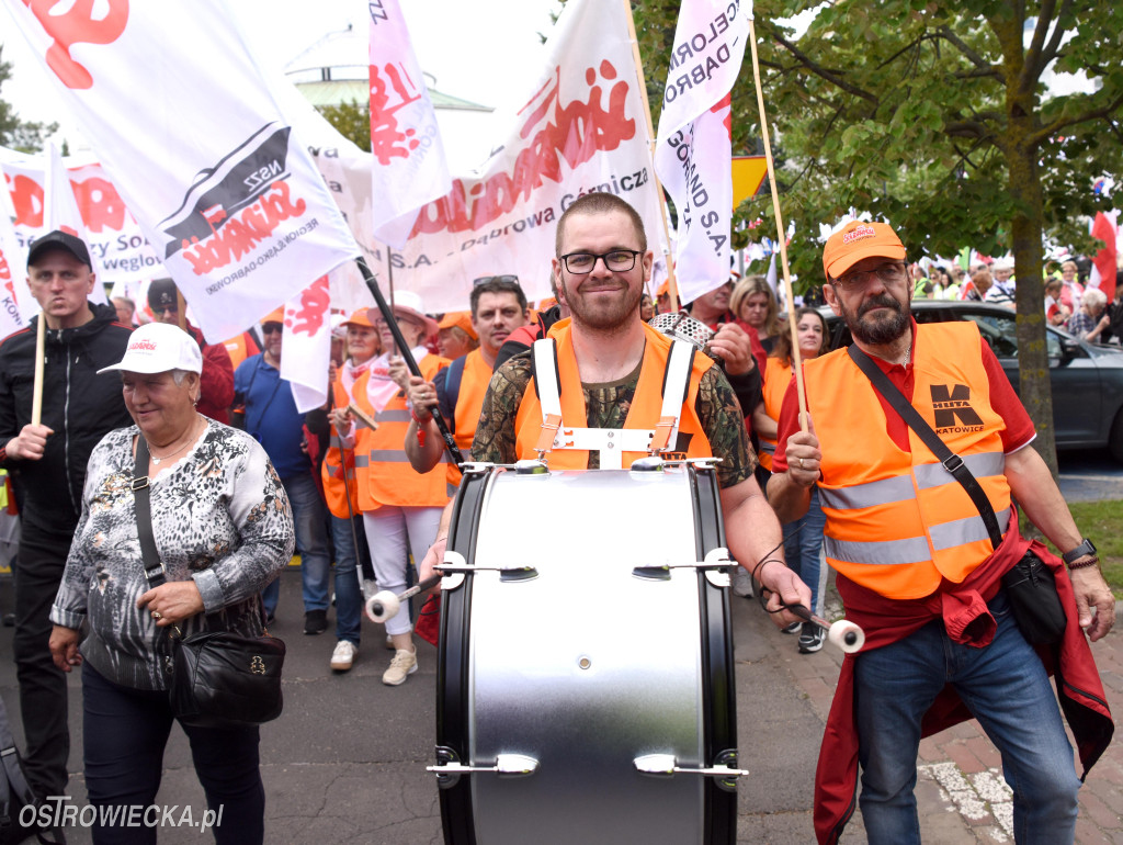Protest hutników w Warszawie