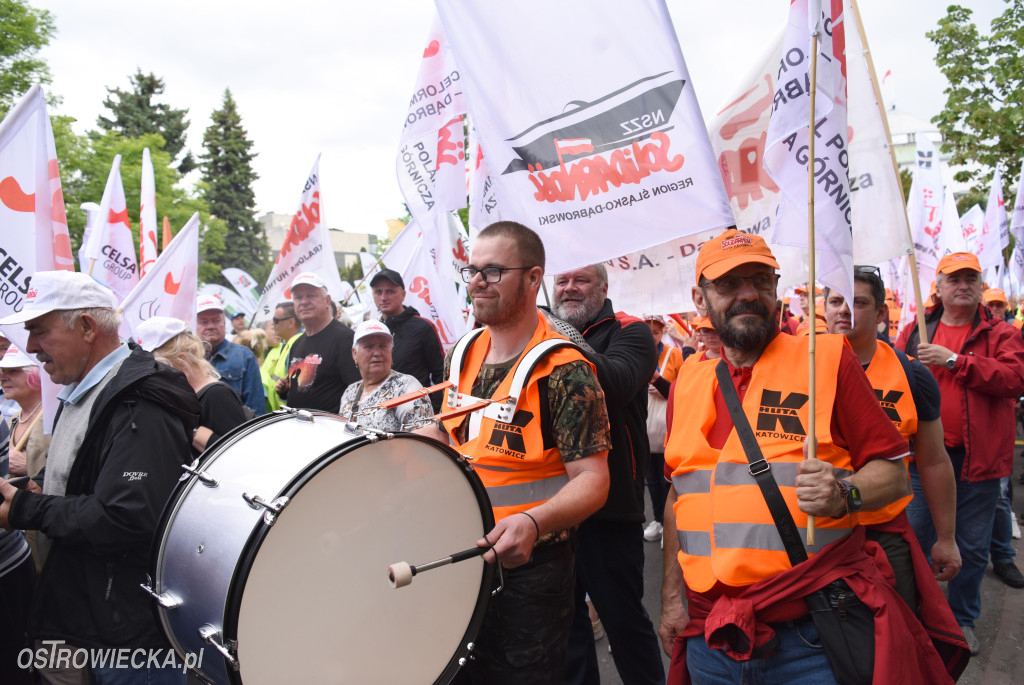 Protest hutników w Warszawie