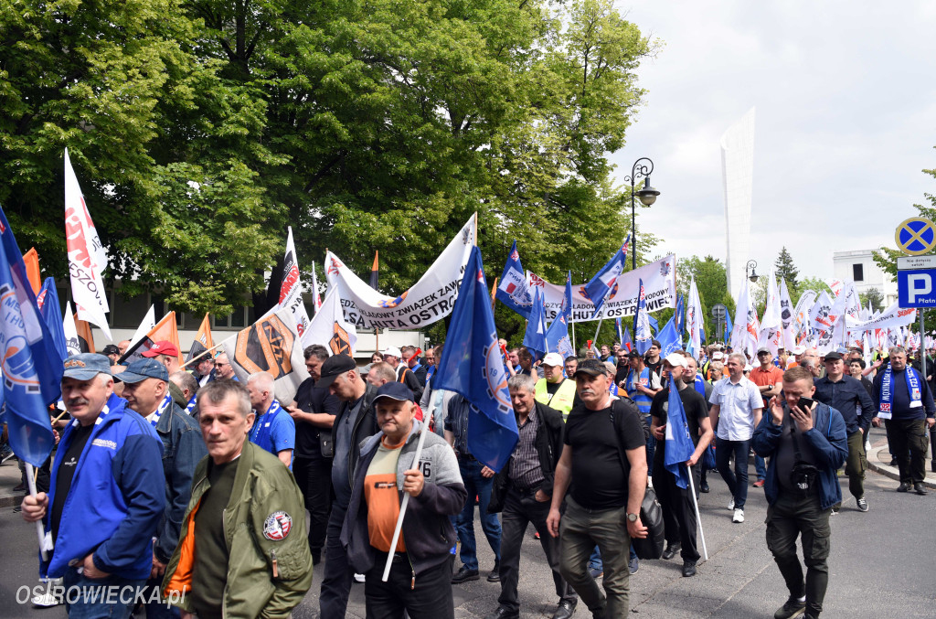 Protest hutników w Warszawie