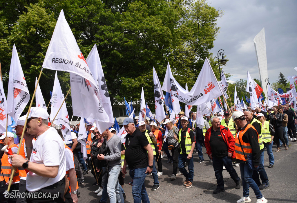 Protest hutników w Warszawie
