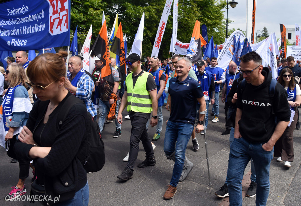 Protest hutników w Warszawie