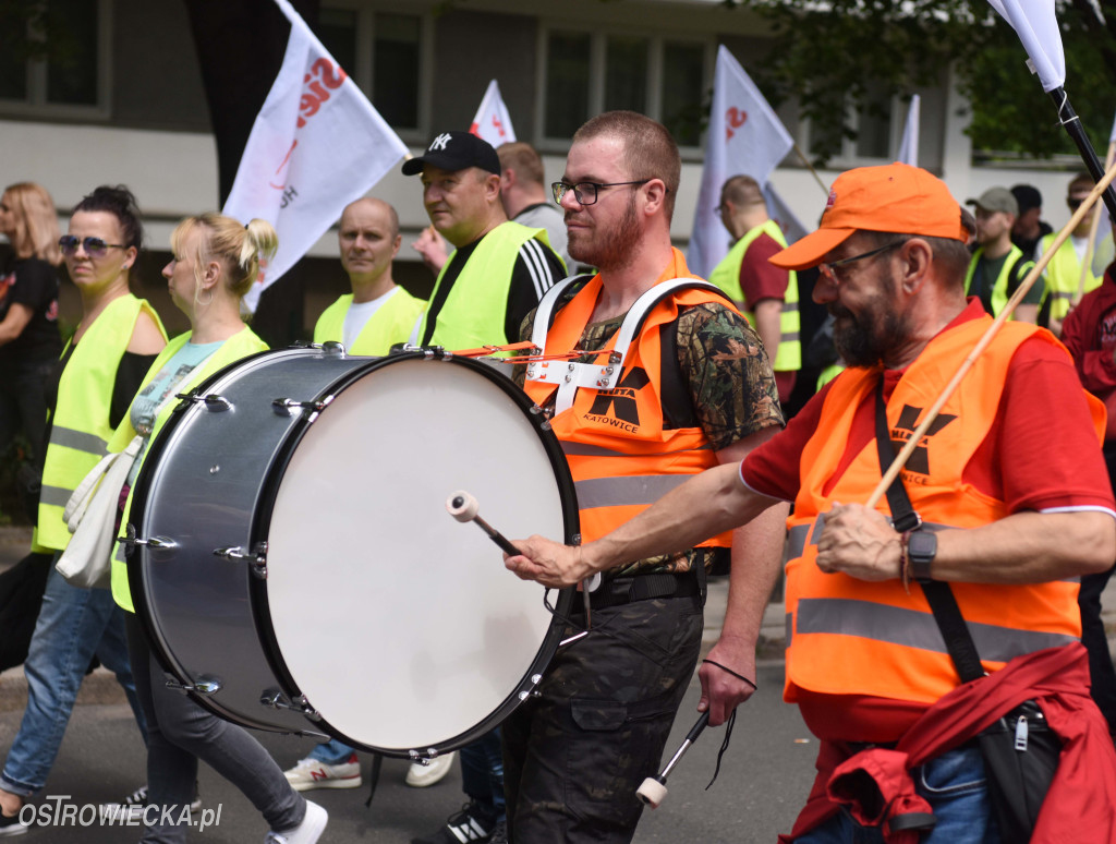 Protest hutników w Warszawie