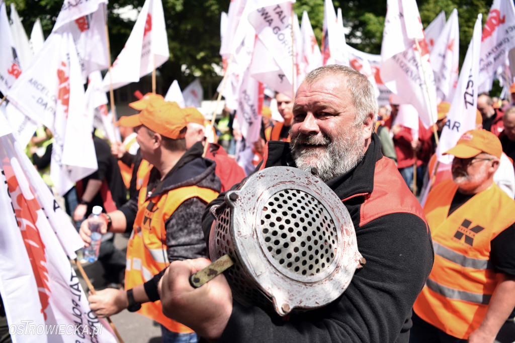 Protest hutników w Warszawie