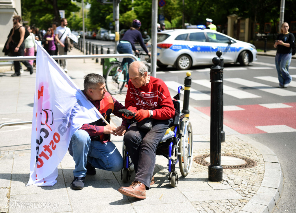 Protest hutników w Warszawie