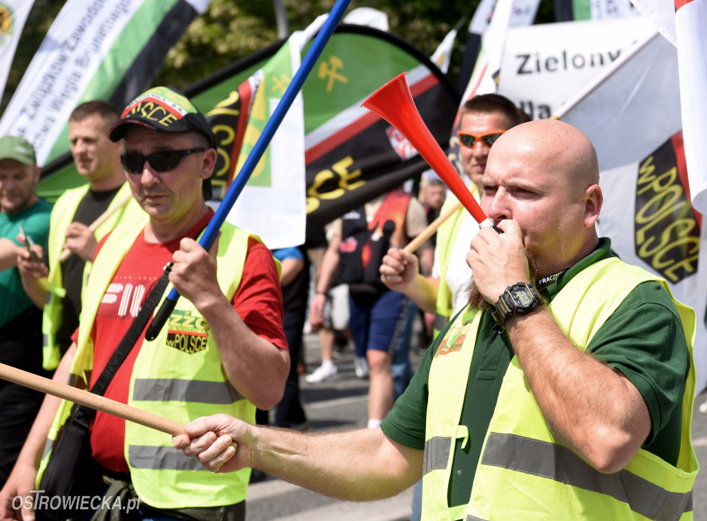 Protest hutników w Warszawie