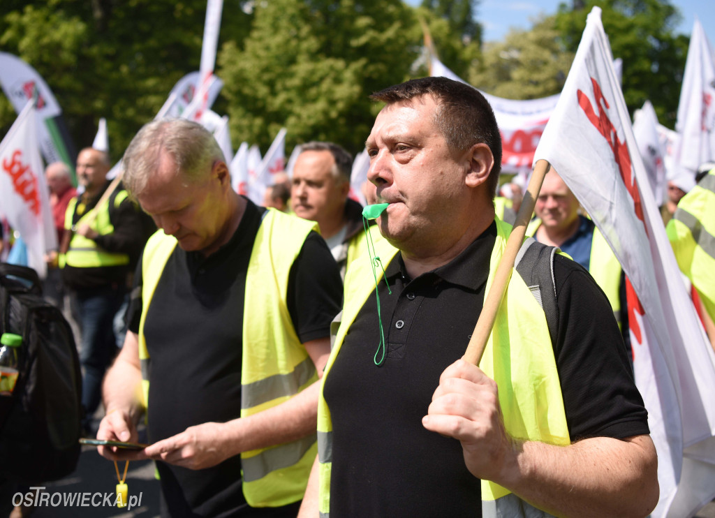 Protest hutników w Warszawie