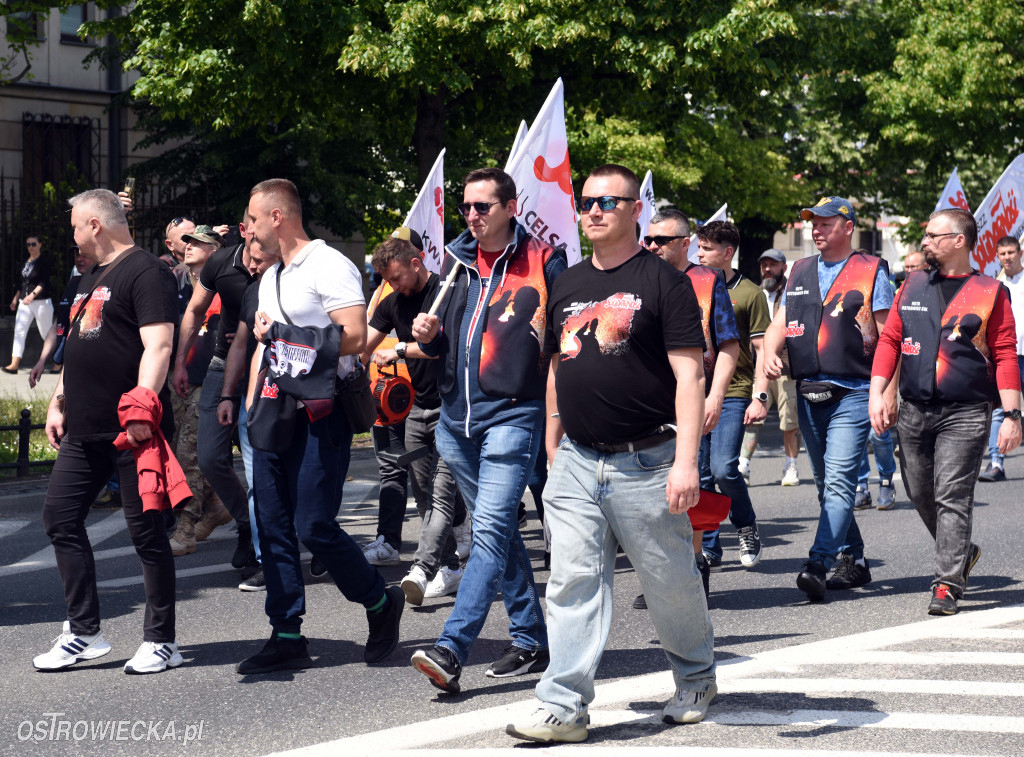 Protest hutników w Warszawie