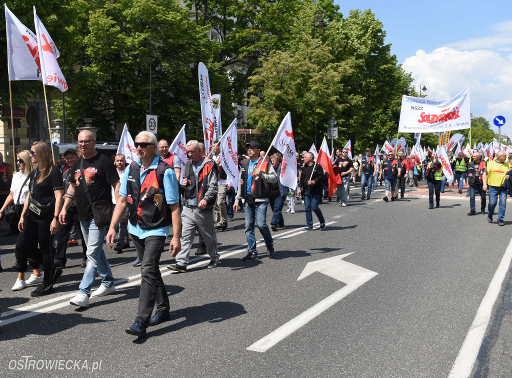 Protest hutników w Warszawie