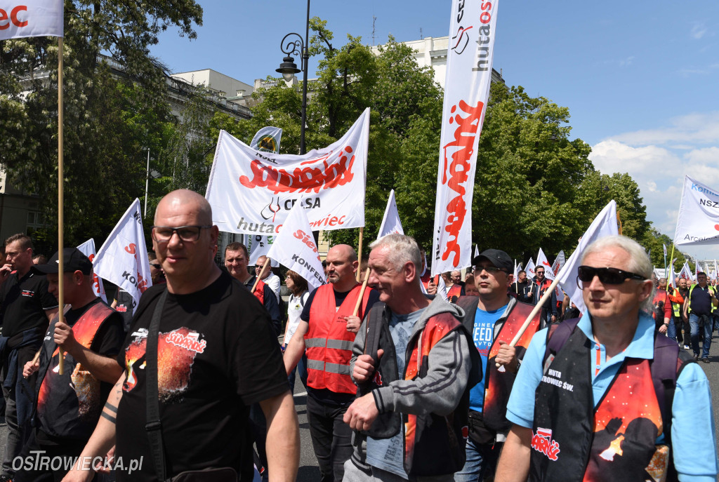 Protest hutników w Warszawie