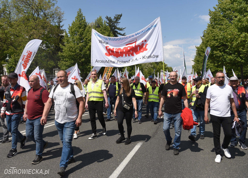 Protest hutników w Warszawie