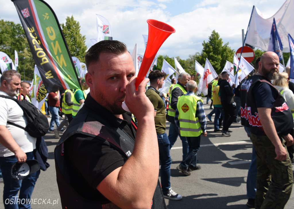 Protest hutników w Warszawie