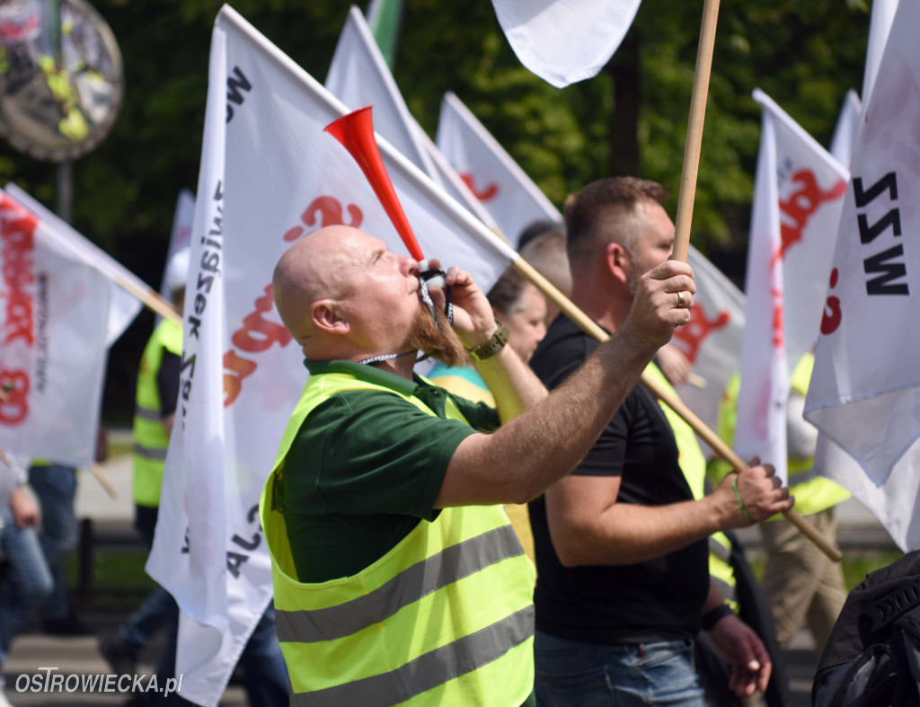 Protest hutników w Warszawie