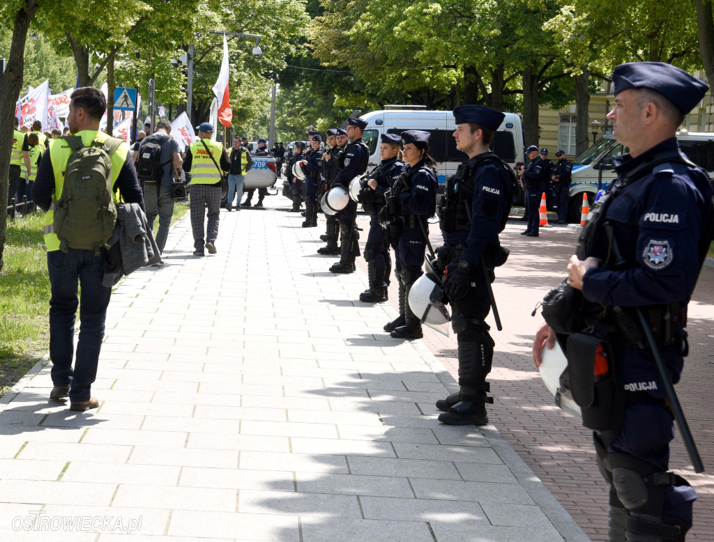Protest hutników w Warszawie