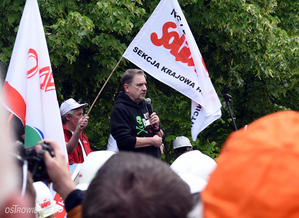 Protest hutników w Warszawie