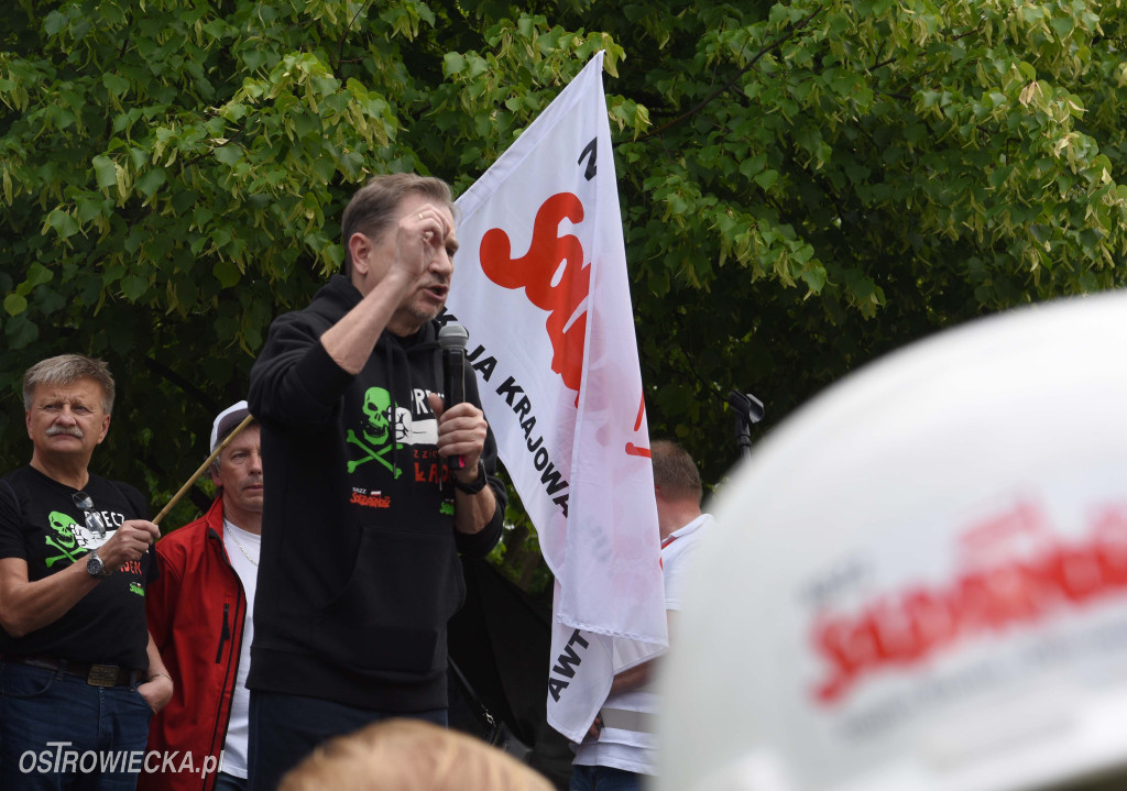 Protest hutników w Warszawie