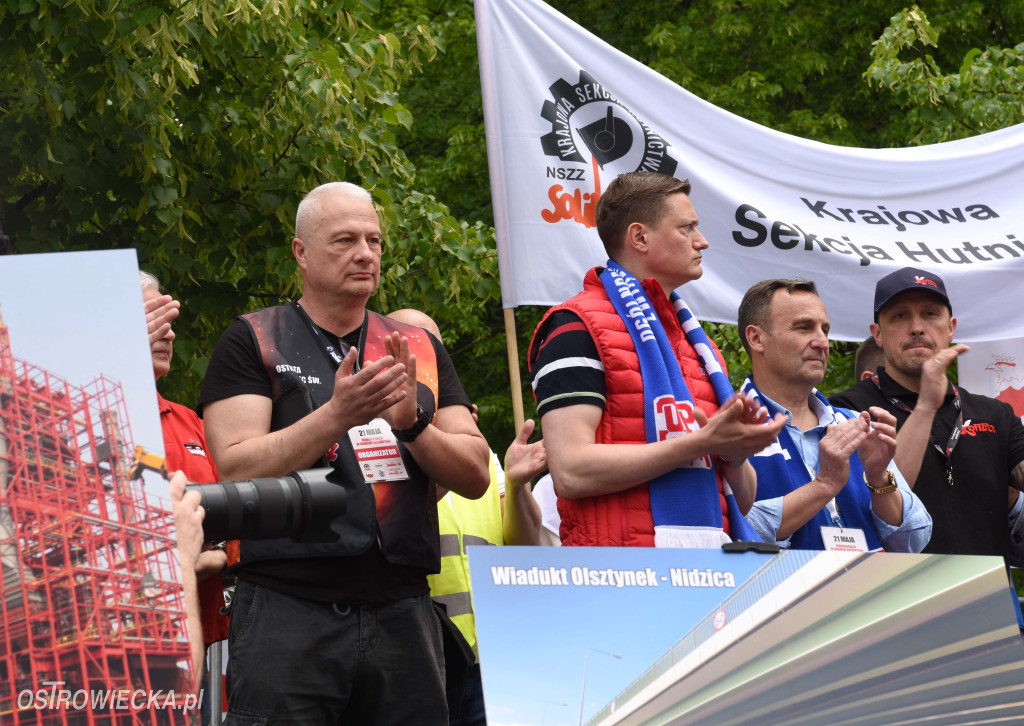 Protest hutników w Warszawie