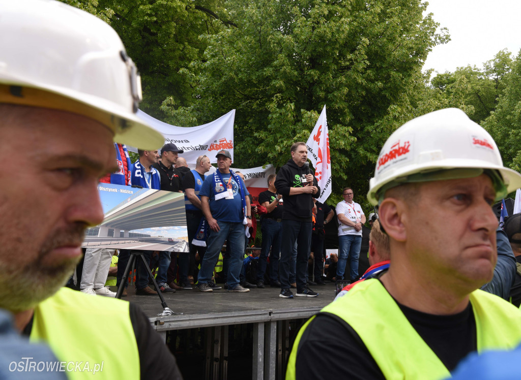 Protest hutników w Warszawie