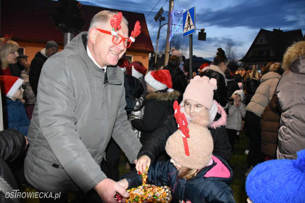 Uroczyste rozświetlenie choinki w Waśniowie