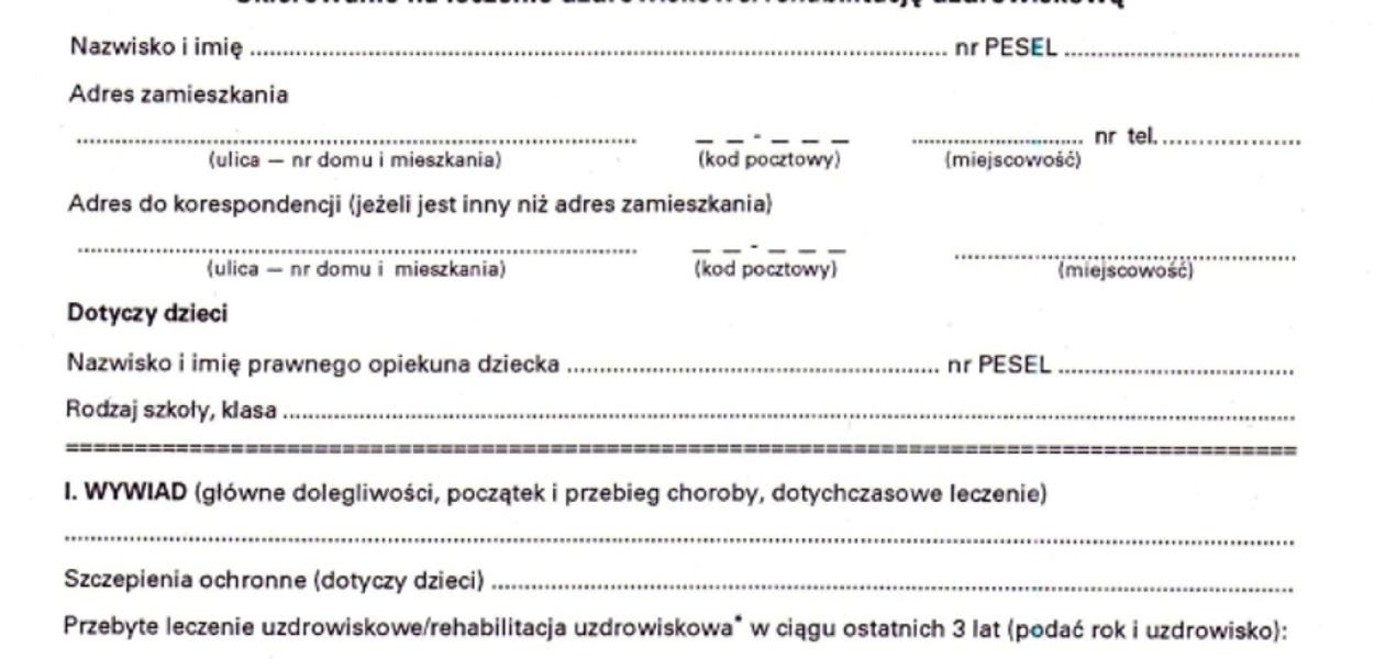 Skierowanie sanatoryjne - zatrzymać, czy zwrócić?