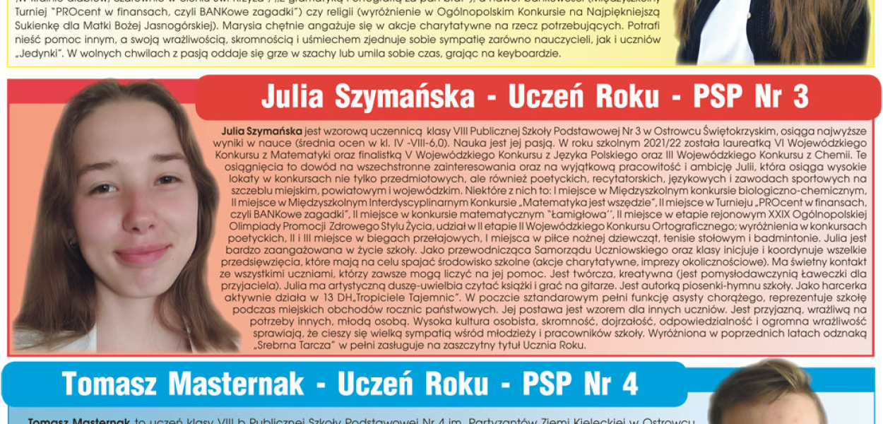 Wybieramy Ucznia Roku 2021/2022